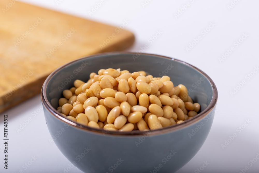 bowl with yellow soy beans bowl with yellow soy beans