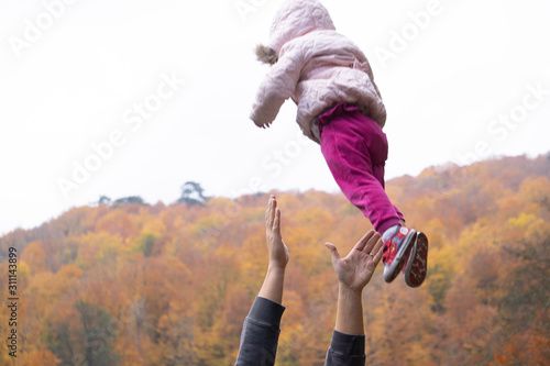 girl jumping in the park
