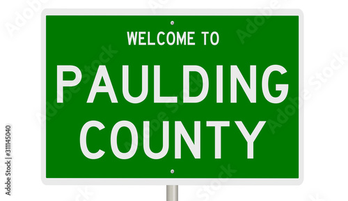 Rendering of a gren 3d highway sign for Paulding County photo