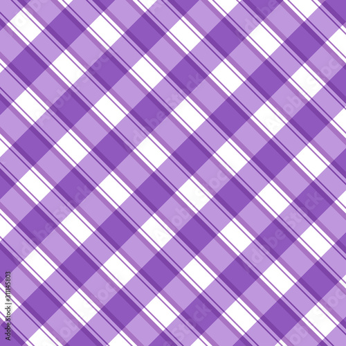 Checkered purple and white check pattern background,vector illustration,Gingham
