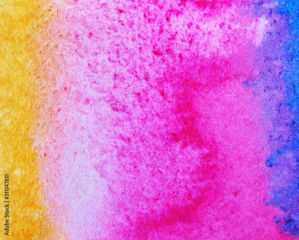 Light colorful watercolor stains. Abstract painted background