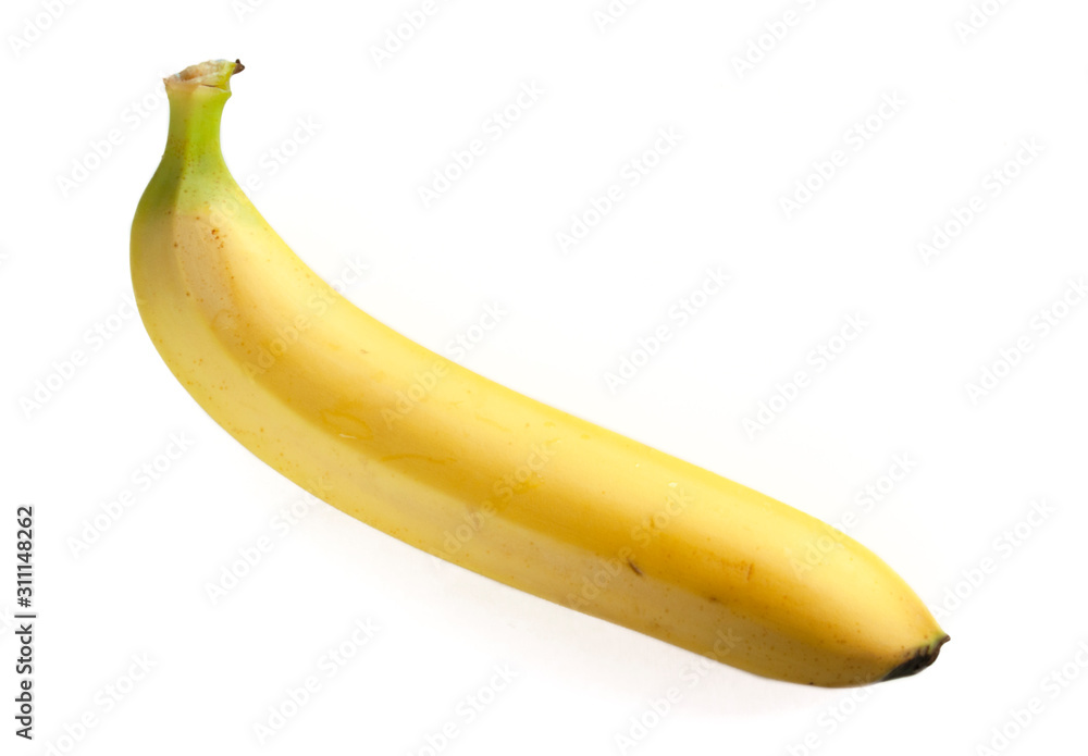 one banana on white isolated background one banana on white isolated background