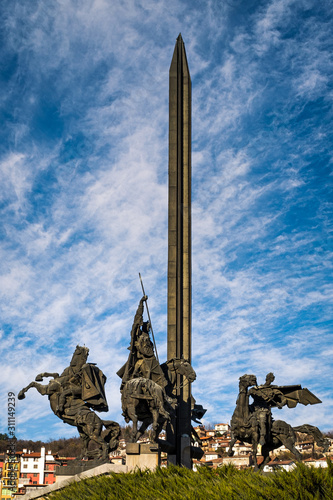 City landmark vertical architectural obelisk monument  photo