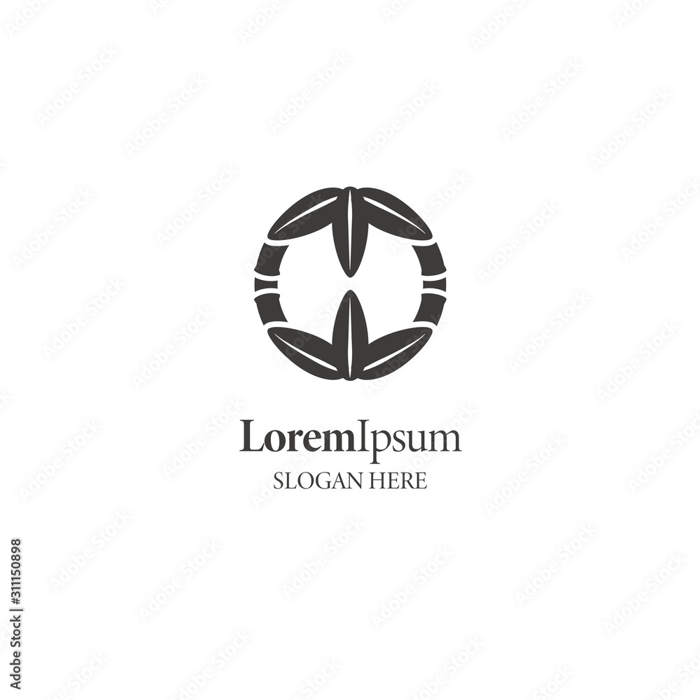 Obraz premium Bamboo logo design template on white
