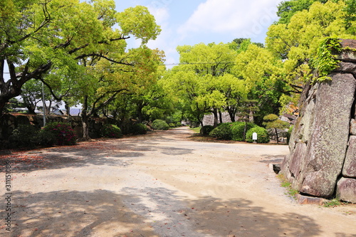 岡山城外縁の遊歩道