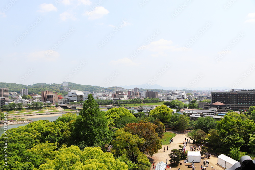岡山城から見下ろす岡山市の街並み