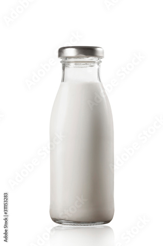 Bottle of milk isolated on white. Healthy food.