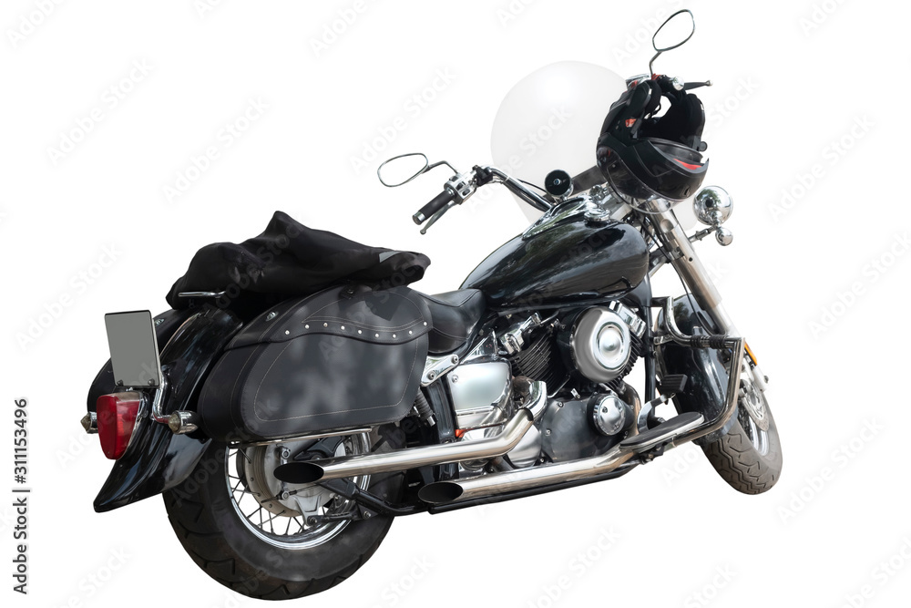 Motorcycle isolated on white. Side view. Close-up. Motorcycle isolated on white. Side view. Close-up.