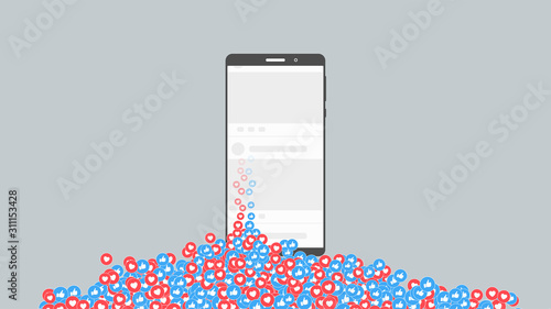 Social media marketing content. Flat design. 