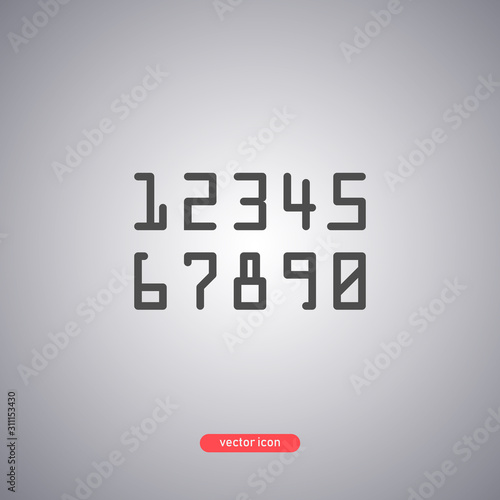 Bank card font isolated on white background. Flat design. 