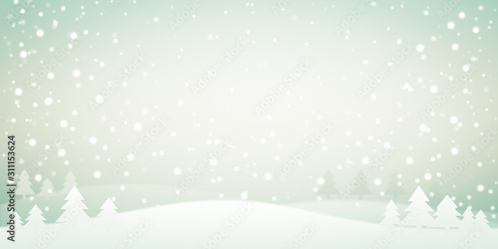 Natural Winter Christmas background with snow background