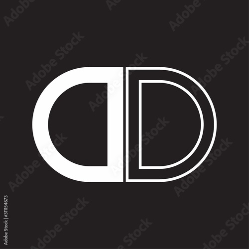DD Letter logo monogram with oval shape negative space design template