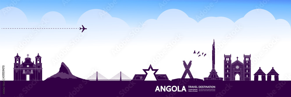 Angola travel destination grand vector illustration. 