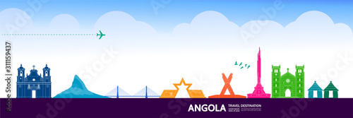 Принти на полотні Angola travel destination grand vector illustration.