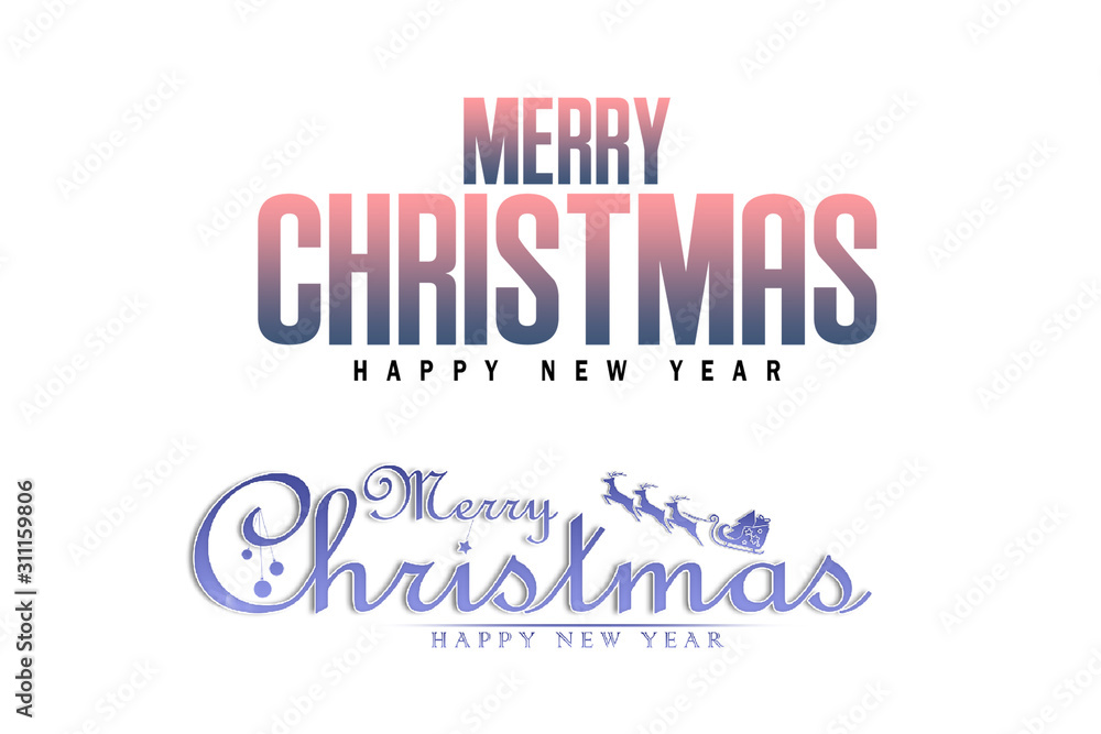 Merry Christmas text Calligraphic Lettering design card template. Creative typography for Holiday Greeting Gift Poster. Calligraphy Font style Banner.