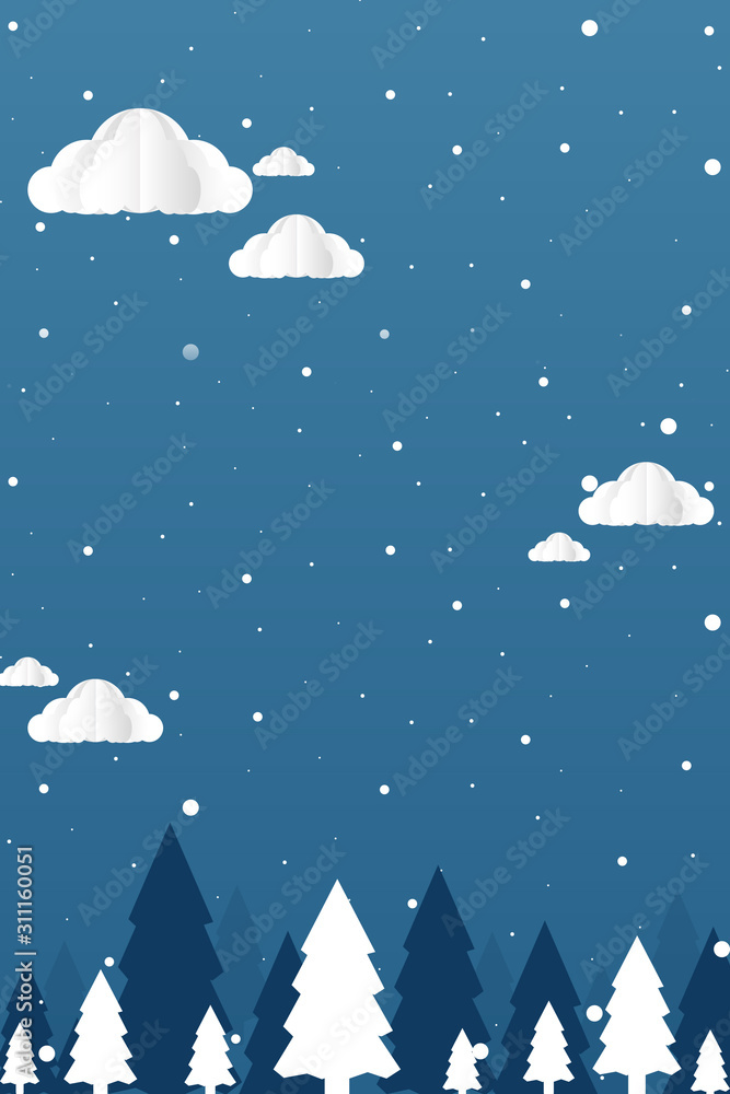 illustration of Christmas greeting card background template. snowflakes, winter background