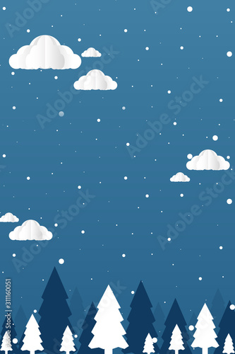 illustration of Christmas greeting card background template. snowflakes, winter background