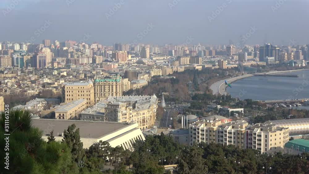 Panorama of modern Baku on December day. Azerbaijan Panorama of modern Baku on December day. Azerbaijan