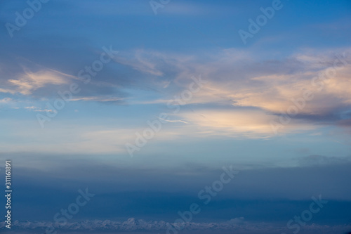 beautiful sky with clouds at sunrise