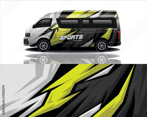 Van car decal wrap  vector design for company photo