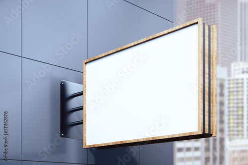 Empty white rectangular banner