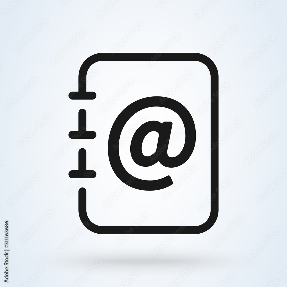 Address Book line. vector modern icon design illustration