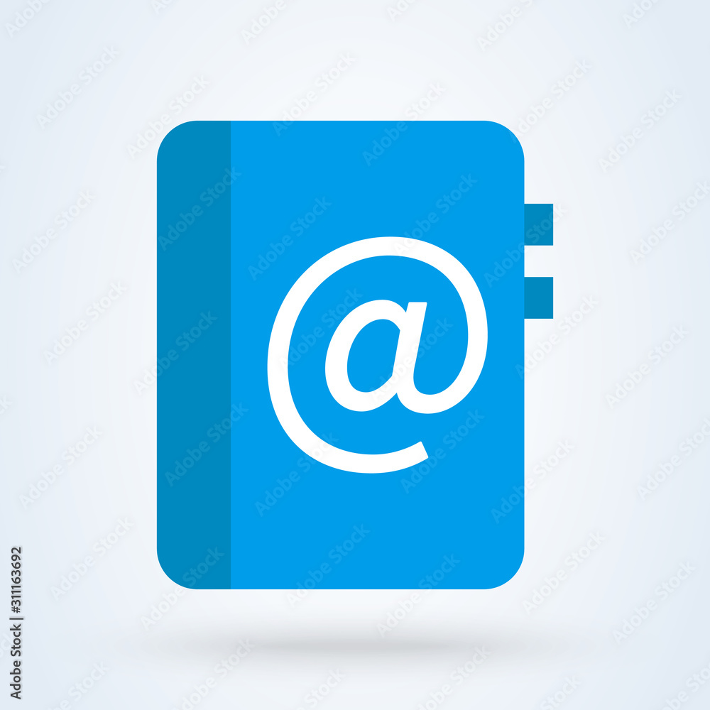 Address phone book and notebook flat. vector modern design illustration Address phone book and notebook flat. vector modern design illustration