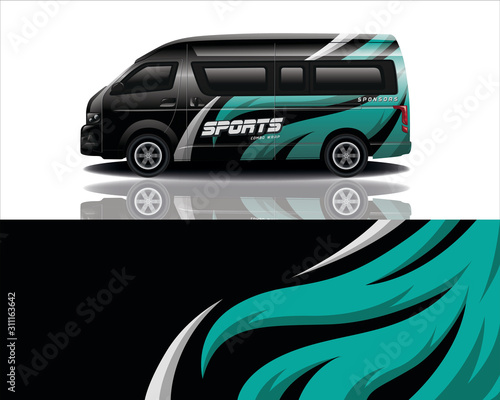 Van car decal wrap  vector design for company photo