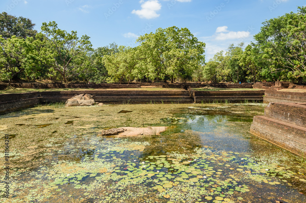 Fototapeta premium Sigiriya or Sinhagiri (Lion Rock Sinhalese) is an ancient rock fortress located in the northern Matale District near the town of Dambulla in the Central Province, Sri Lanka.