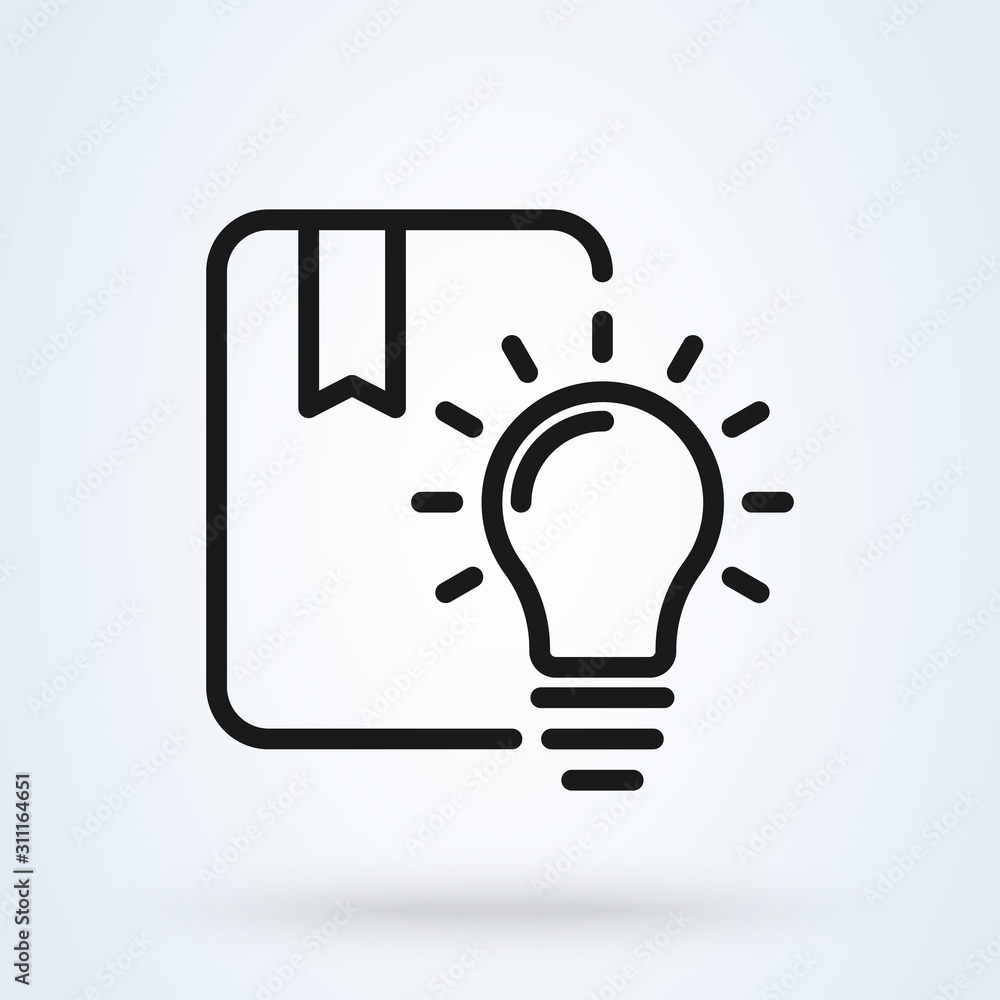 idea, Book and bulb. modern icon design illustration idea, Book and bulb. modern icon design illustration