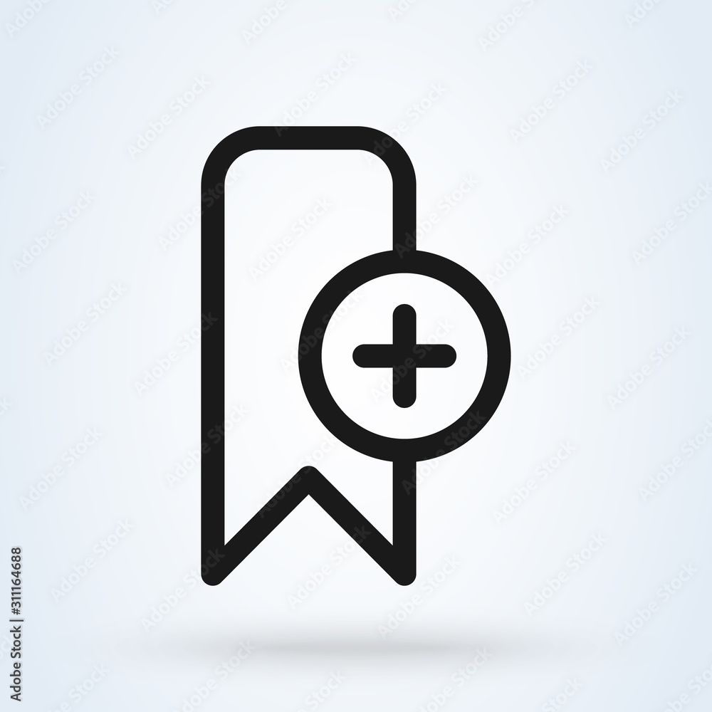 line bookmark add. modern icon design illustration line bookmark add. modern icon design illustration