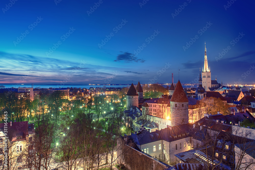Tallinn view at night