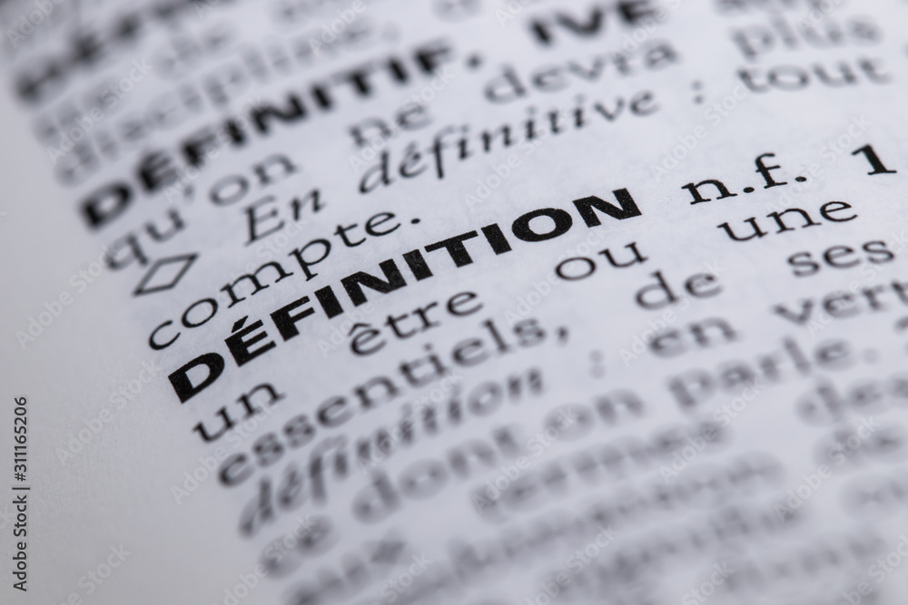 Définition du mot définition dans le dictionnaire français - obrazy, fototapety, plakaty 