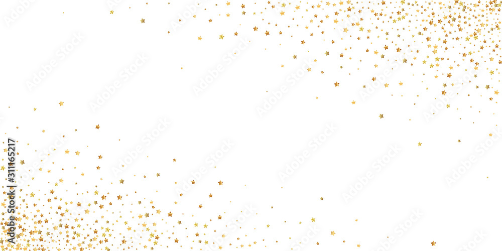 Gold stars luxury sparkling confetti. Scattered sm