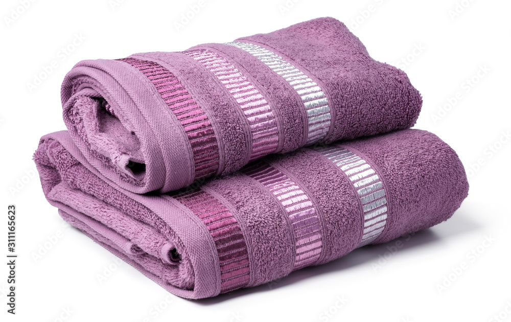 Bath towel isolated on white background close up Bath towel isolated on white background close up