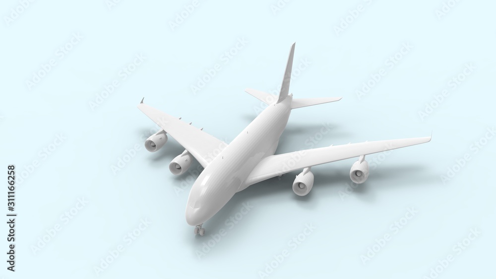 3d rendering of a commercial jumbo jet isolated in studio background 3d rendering of a commercial jumbo jet isolated in studio background