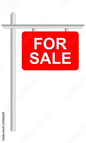 For Sale Real Estate Sign vector and illustration
