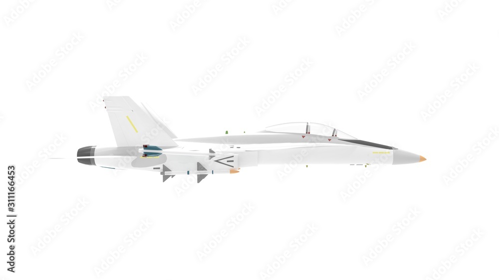3d rendering of a millitary aircraft jet isolated on white background 3d rendering of a millitary aircraft jet isolated on white background
