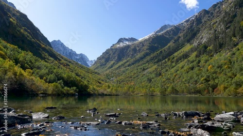 Beautiful mountain lake in autumn