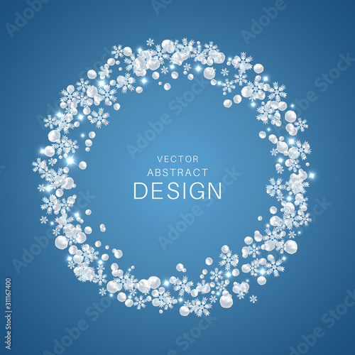 Winter frame of snowballs