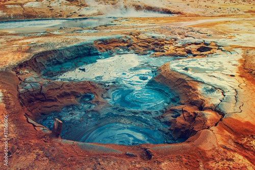 Geothermal area Hverir, Iceland. photo