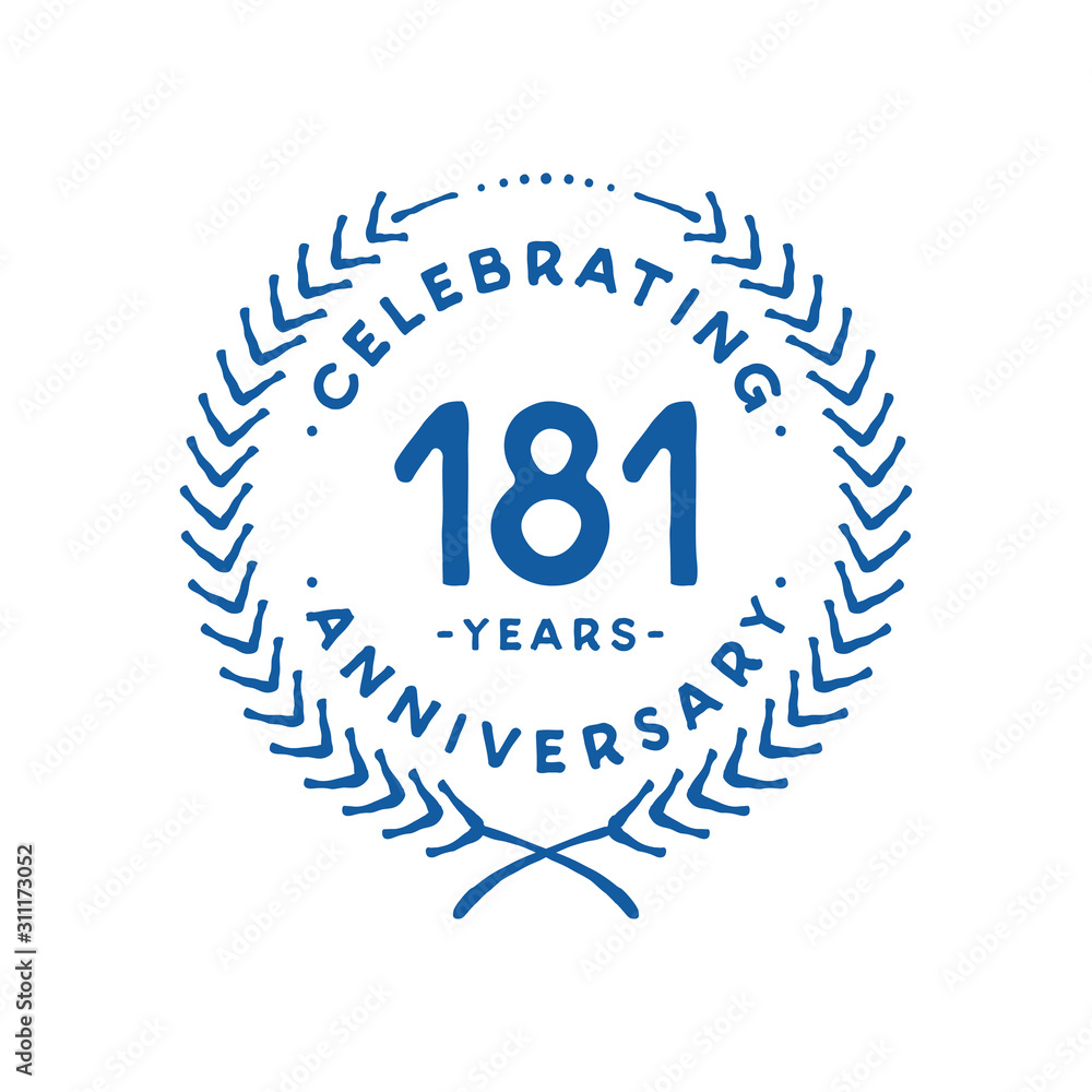 181 years design template. 181st logo. Vector and illustration. 181 years design template. 181st logo. Vector and illustration.