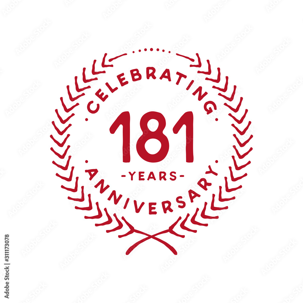 181 years design template. 181st logo. Vector and illustration.