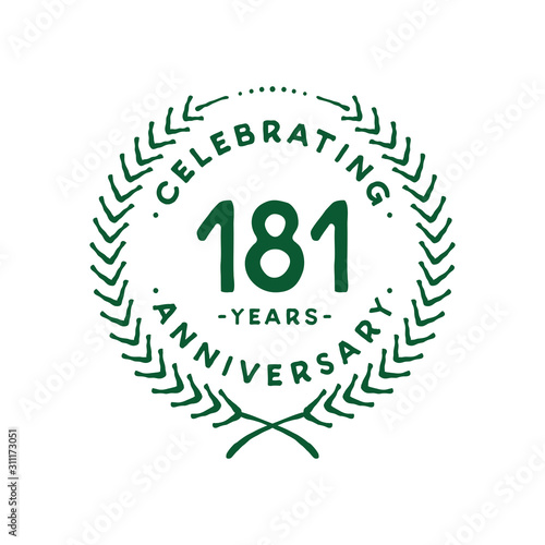 181 years design template. 181st logo. Vector and illustration.