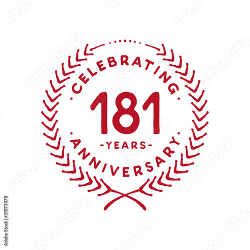 181 years design template. 181st logo. Vector and illustration.