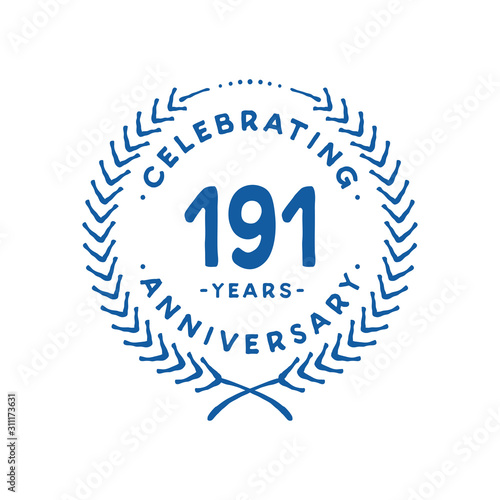 191 years design template. 191st logo. Vector and illustration.