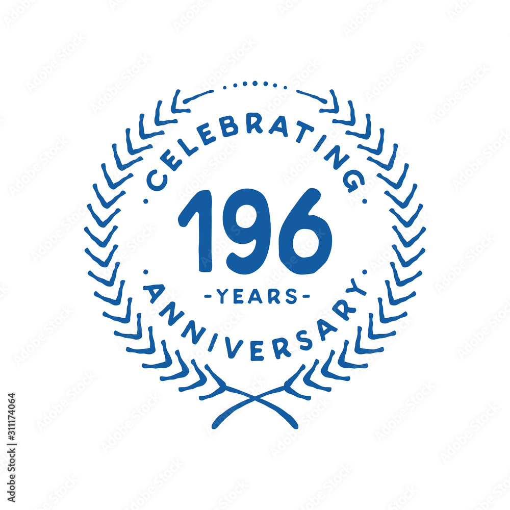196 years design template. 196th logo. Vector and illustration. 196 years design template. 196th logo. Vector and illustration.
