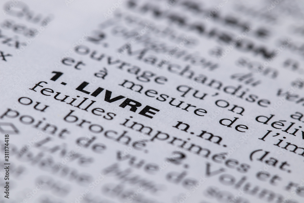 Définition du mot livre dans le dictionnaire français Définition du mot livre dans le dictionnaire français