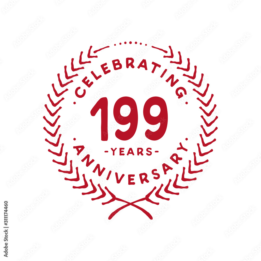 199 years design template. 199th logo. Vector and illustration. Stock ...