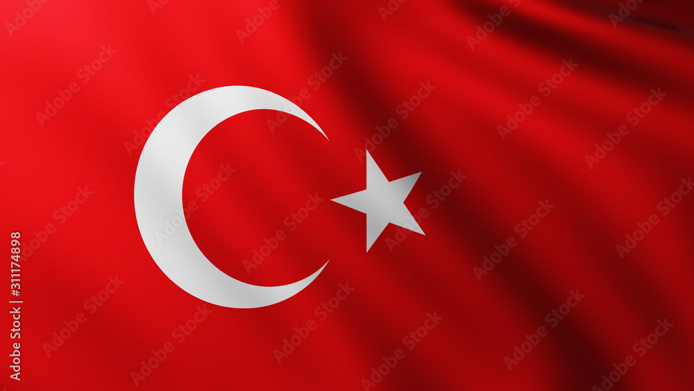 Large Flag of Turkey background in the wind Large Flag of Turkey background in the wind